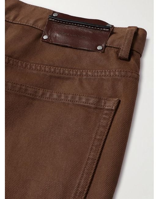Dries Van Noten Brown Slim-Fit Denim Shorts for men