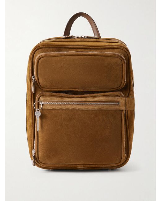 Acne Brown Camero Gym Suede Backpack for men