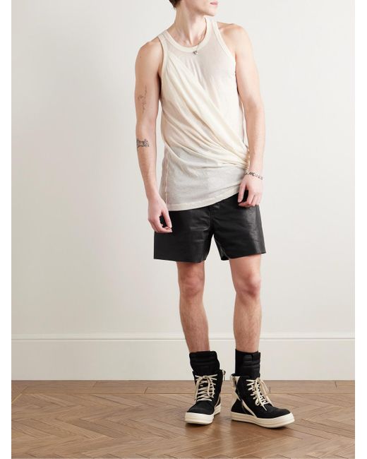 Shorts A Gamba Larga di Rick Owens in Black da Uomo