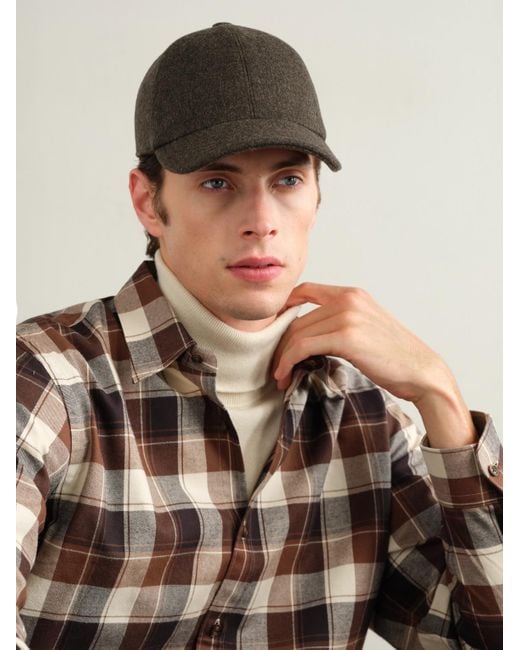James Purdey & Sons Brown Merino Wool Baseball Cap for men
