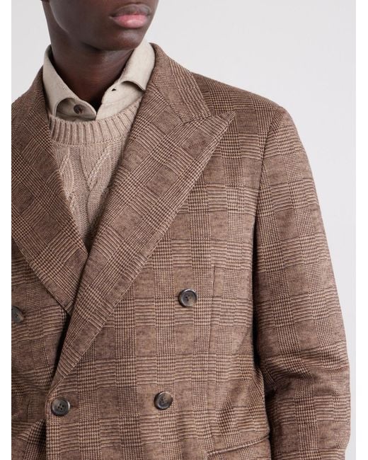 Polo Ralph Lauren Brown Double-Breasted Prince Of Wales Blazer for men