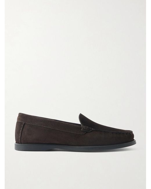 Saman Amel White City Suede Loafers for men