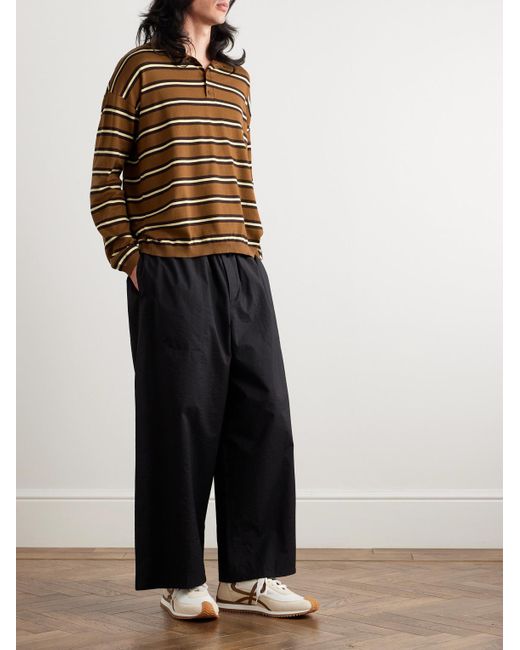 Loewe Brown Paula's Ibiza Striped Cotton Polo Shirt for men