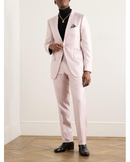 Tom Ford Pink O'Connor Straight-Leg Silk-Twill Suit Trousers for men