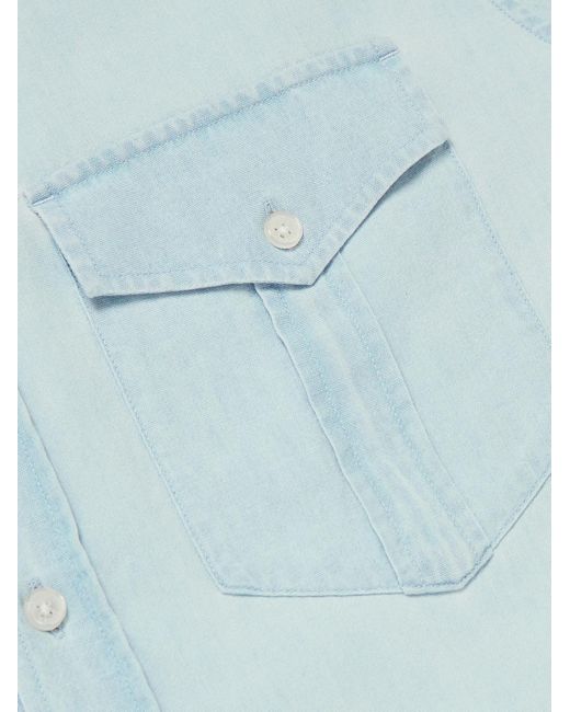 Orlebar Brown Blue Colburn Cotton-Chambray Shirt for men