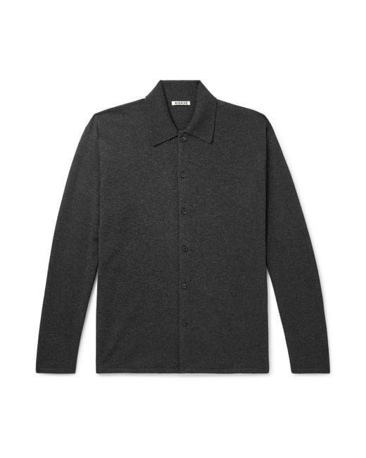 Auralee Gray Wool Cardigan for men