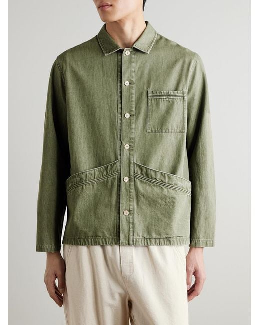 Folk Green Meyer Cotton Overshirt for men