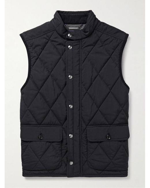 Ralph Lauren Black Carleton Slim-Fit Quilted Shell Down Gilet for men