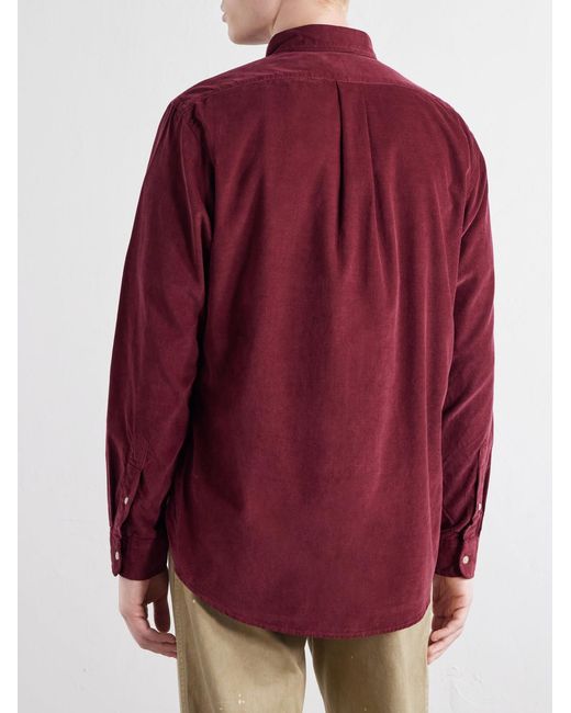 Polo Ralph Lauren Button-Down Collar Logo-Embroidered Cotton-Corduroy Shirt for men