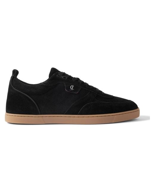 Christian Louboutin Black Tutti Rui Suede Sneakers for men