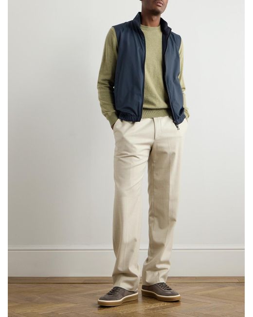 Loro Piana Blue Slim-Fit Reversible Storm System Windwish Twill And Wool Gilet for men