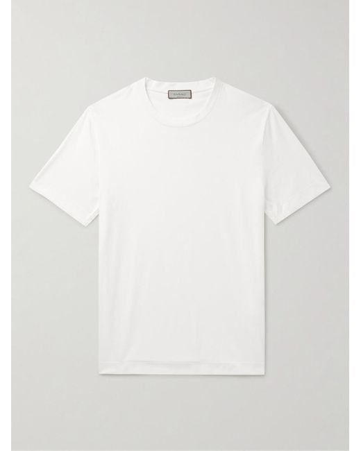 Canali White Cotton-jersey T-shirt for men