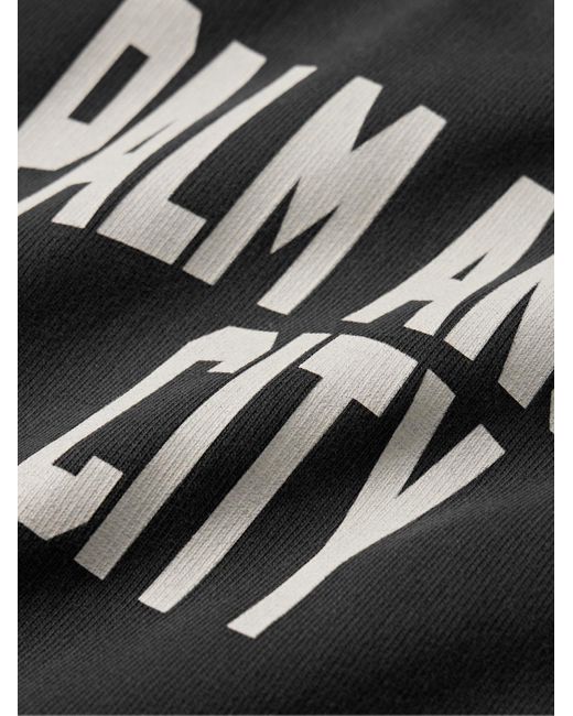 Palm Angels Black Logo-print Cotton-jersey Hoodie for men