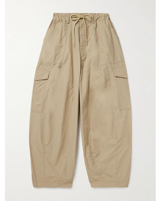 FRIZMWORKS Natural Balloon Barrel-leg Cotton-twill Drawstring Trousers for men