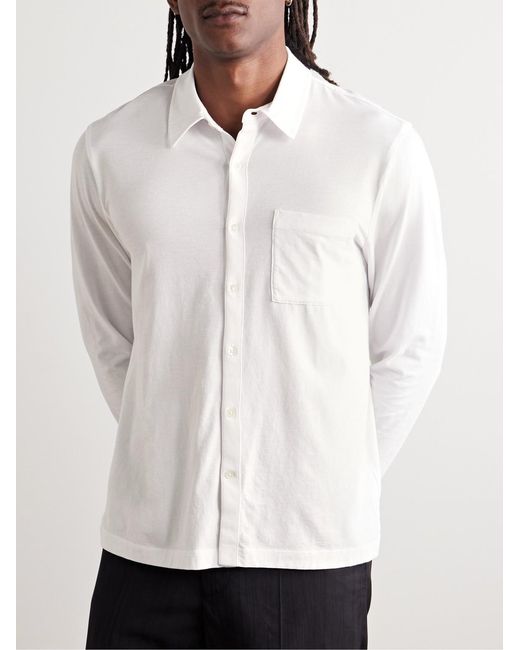 James Perse White Clean Finish Slim-Fit Cotton-Jersey Shirt for men