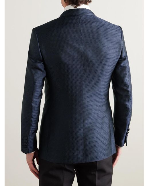 Kingsman Blue Silk-jacquard And Twill Tuxedo Jacket for men