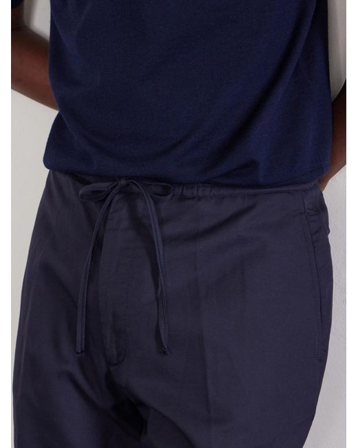 Officine Generale Blue Phil Straight-Leg Lyocell, Linen And Cotton-Blend Shorts for men