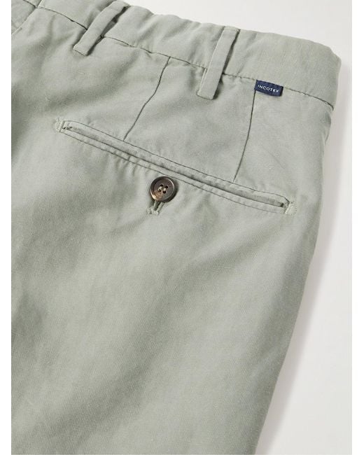 Slowear Green Venezia 1951 Slim-Fit Garment-Dyed Chinolino Trousers for men