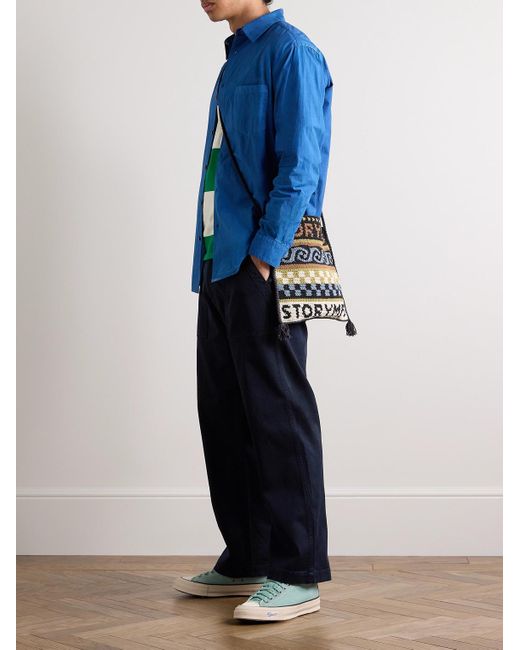 Blue Blue Japan Blue Straight-leg Indigo-dyed Tm Lyocell-blend Twill Trousers for men