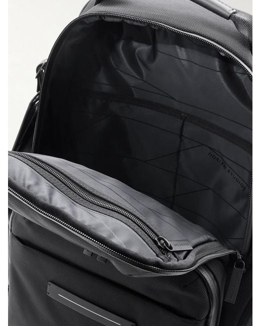 Horizn Studios Black Midtown Leather-Trimmed Shell Backpack for men