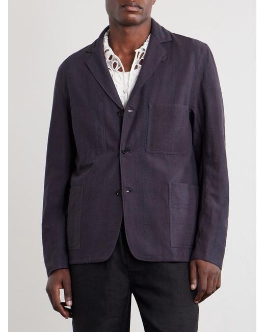 Kardo Blue Somesh Checked Cotton Suit Jacket for men
