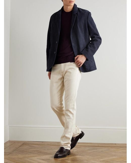 Mr P. Blue Suede Suit Jacket for men