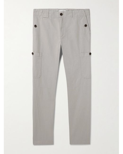 Mr P. Gray Samuel Straight-Leg Garment-Dyed Cotton-Twill Cargo Trousers for men