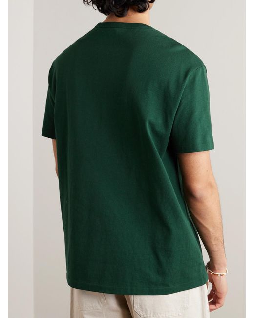 T-shirt in jersey di cotone con logo ricamato di Polo Ralph Lauren in Green da Uomo