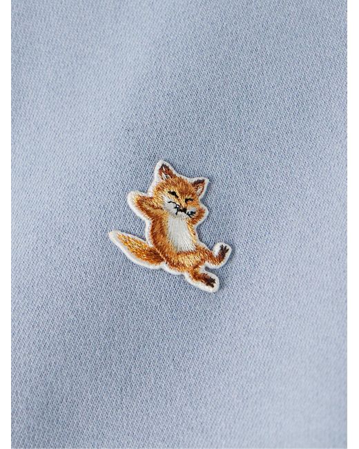 Maison Kitsuné Blue Chillax Fox Slim-fit Logo-appliquéd Cotton-jersey Hoodie for men