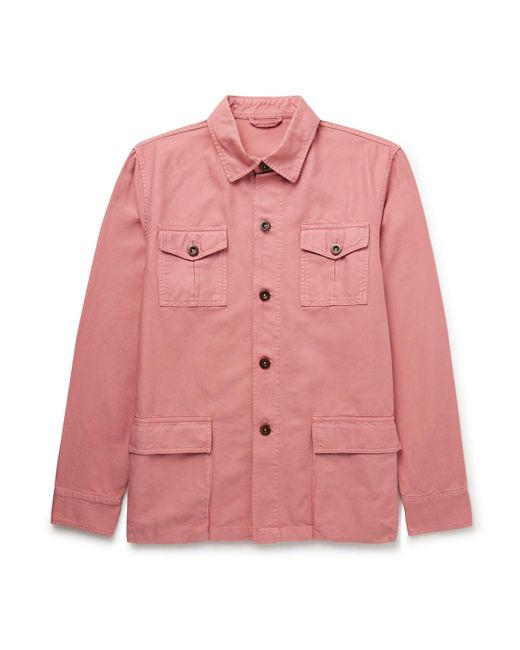 Sid Mashburn Pink Pigment-Dyed Cotton-Canvas Overshirt for men
