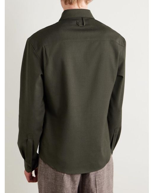 Jacquemus Green Mondani Virgin Wool-blend Twill Shirt for men