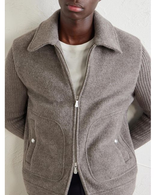 Eleventy Gray Knitted Wool Jacket for men