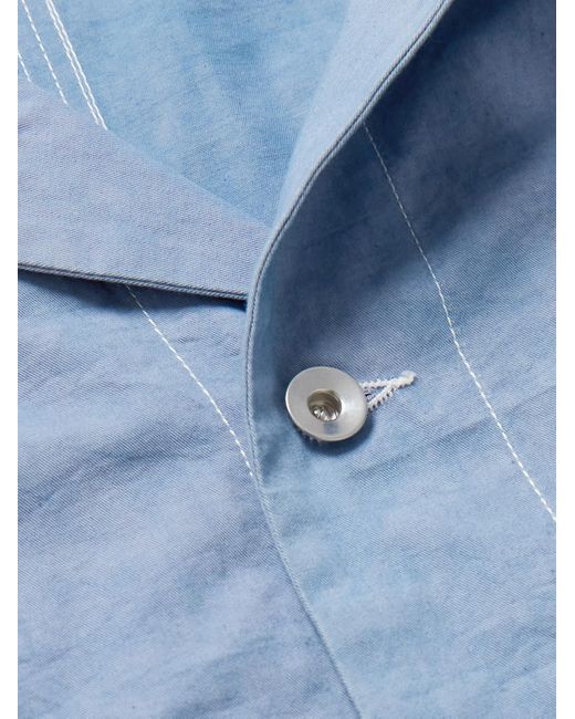 STORY mfg. Blue Railroad Topstitched Organic Cotton-twill Jacket for men
