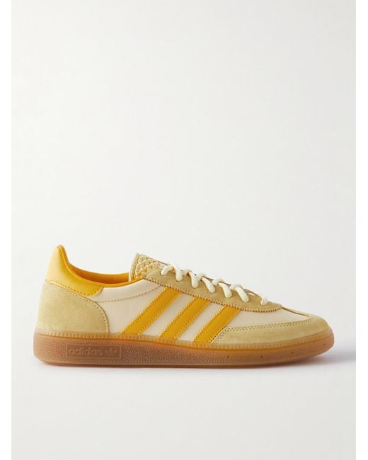 Adidas Originals Yellow Handball Spezial Leather-trimmed Nylon And Suede Sneakers for men