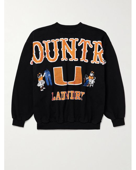 Kapital Black Printed Cotton-Jersey Sweatshirt for men