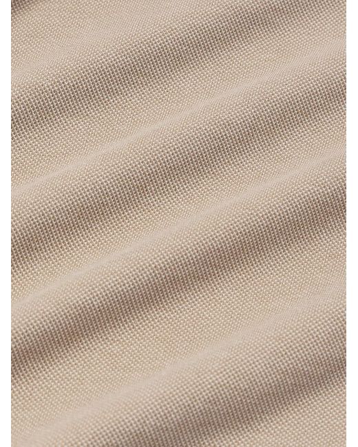 STÒFFA Hemd aus Piqué aus einer Baumwoll-Seidenmischung mit Cutaway-Kragen in Natural für Herren