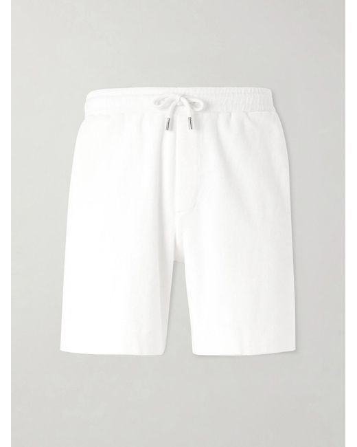Mr P. White Straight-Leg Organic Cotton And Silk-Blend Terry Shorts for men
