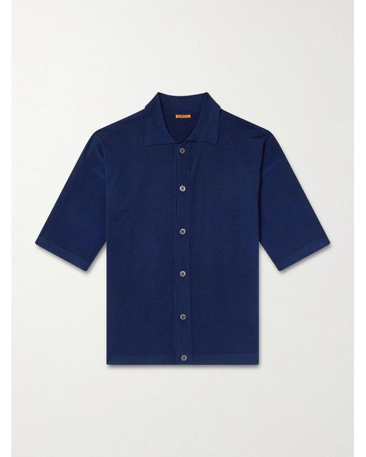 Barena Blue Merino Wool Shirt for men