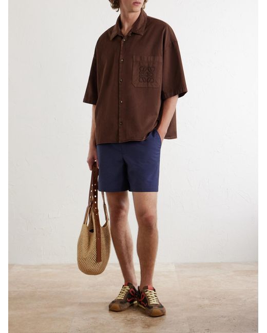 Loewe Blue Paula's Ibiza Straight-Leg Cotton-Blend Shorts for men