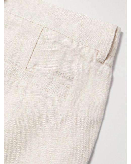 NN07 Natural Aden 1454 Straight-leg Linen Suit Trousers for men