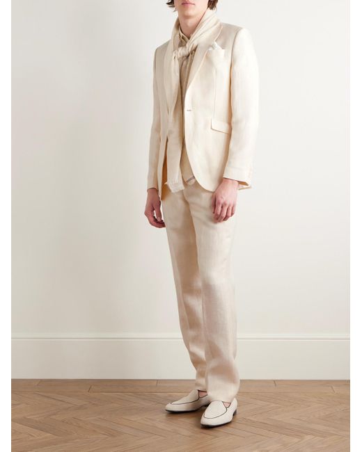 Favourbrook Natural Slim-Fit Herringbone Linen And Silk-Blend Suit Jacket for men