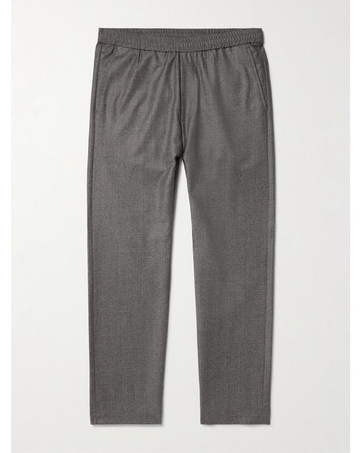 Barena Gray Straight-leg Virgin Wool Drawstring Trousers for men