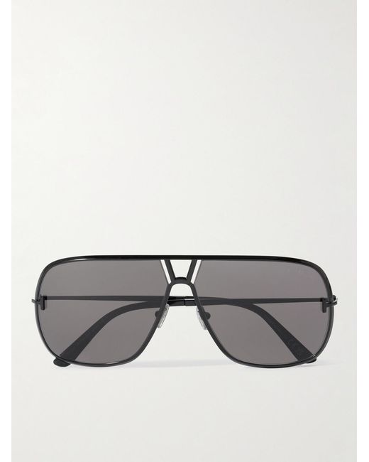 Tom Ford Black Stavros Aviator-style Metal Sunglasses for men