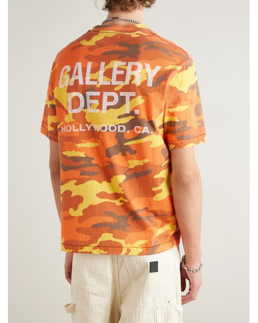 GALLERY DEPT. Orange Souvenir Camouflage Logo-Print Cotton-Jersey T-Shirt for men