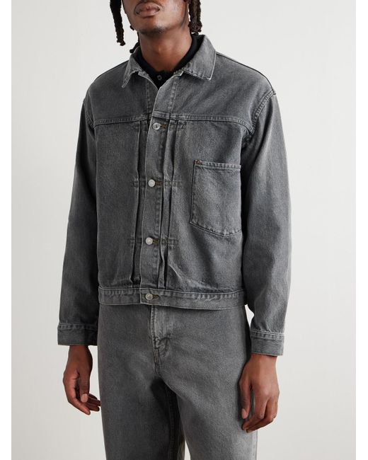 A.PRESSE Gray Denim Jacket for men