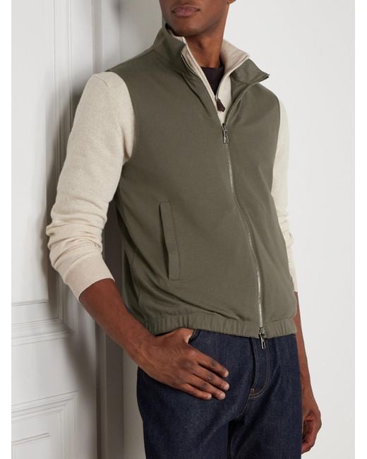 Loro Piana Gray Slim-Fit Reversible Storm System Windwish Twill And Wool Gilet for men