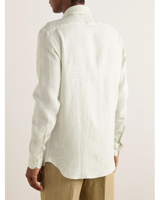 Zegna Natural Striped Oasi Linen Shirt for men