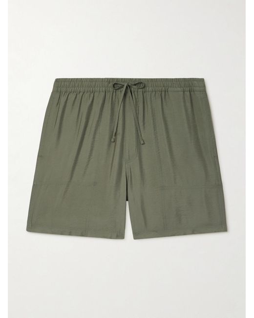 NN07 Green Ryder 5971 Straight-Leg Crinkled Tencel Modal-Blend Drawstring Shorts for men