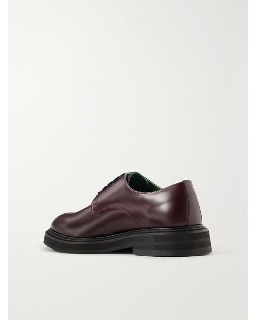 VINNY'S Brown Officer Polished-Leather Derby Shoes for men