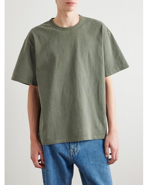 FRIZMWORKS Gray Garment-Dyed Cotton-Jersey T-Shirt for men